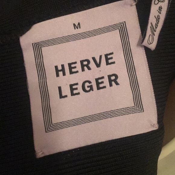 HERVE LEGER SIZE M BLACK WITH HINT OF WHITE - Picture 11 of 15